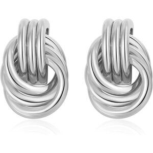Women's Silver Knot Earrings Dangle Chunky Statement Drop Dangle Gold Jewelry